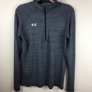Under Armour Womens Gray1/4Zip HeatGear Long Sleeve Pullover Athletic Top Size M